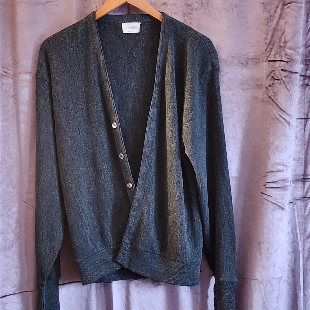 Classic Women's Charcoal Cardigan Sweater